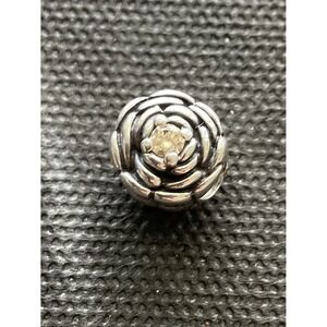 retired Pandora Blooming Rose charm sterling silver ALE 925